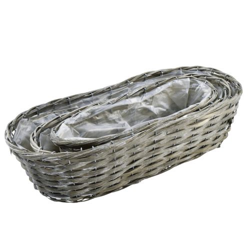Floristik24 Plant basket woven basket oval grey 50/43/37cm set of 3