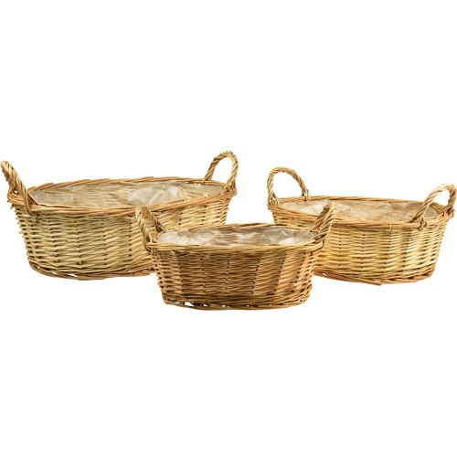 Plant basket woven basket oval willow 42/34/28cm set of 3