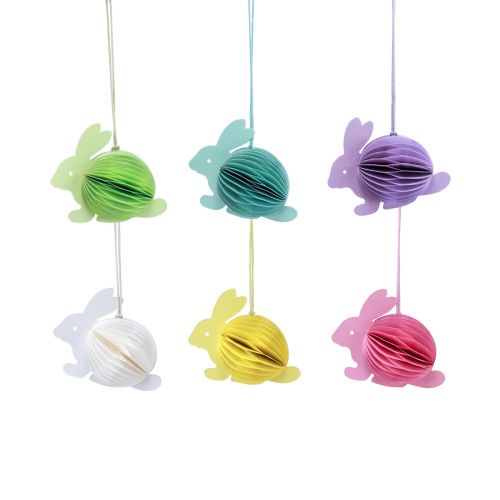 Honeycomb Easter bunnies sitting bunnies for hanging 7x4.5x6cm 5pcs