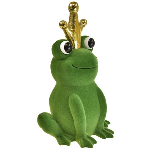 Product Decorative frog, frog prince, spring decoration, frog with gold crown green 40.5cm