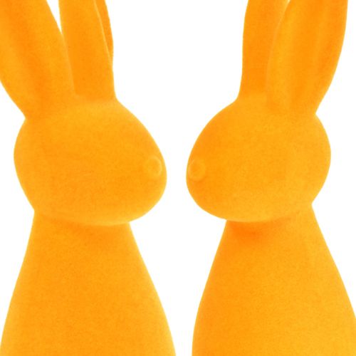 Floristik24 Easter bunnies orange flocked – 2nd choice – Easter decoration bunnies 8x10x29cm 2 pieces