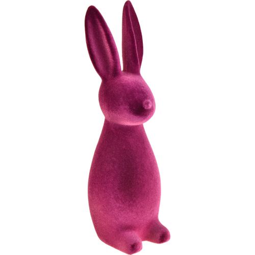 Floristik24 Flocked Bunny Easter Bunny Decoration – 2nd Choice – Violet 15×15.5×47cm