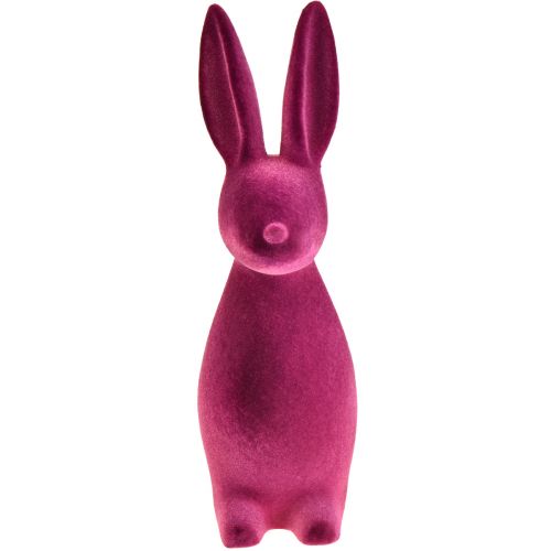 Floristik24 Flocked Bunny Easter Bunny Decoration – 2nd Choice – Violet 15×15.5×47cm
