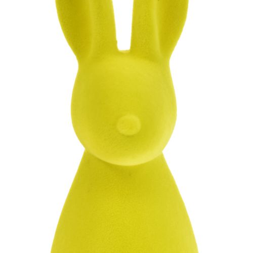 Product Easter bunny decoration yellow-green standing flocked 15×15.5×47cm