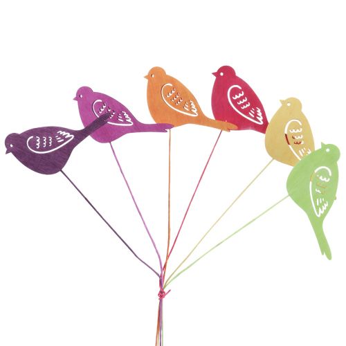 Spring decoration flower plug wooden bird decoration 28cm 18 pcs