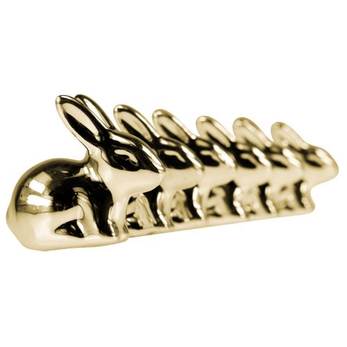 Floristik24 Easter bunnies gold ceramic sitting metal look 5.5cm 6pcs