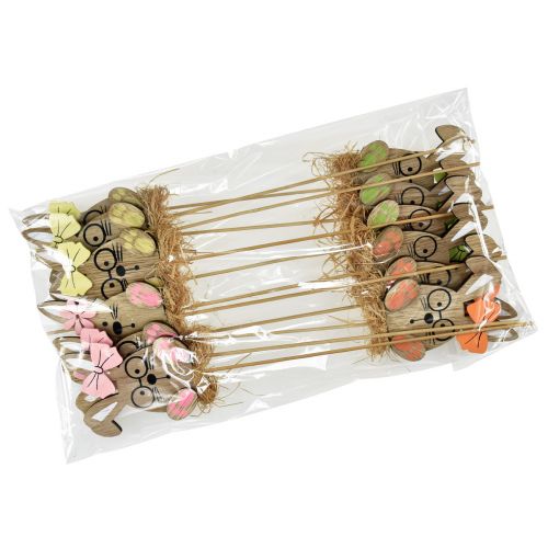 Product Flower Plug Wooden Easter Plug Rabbit with Glasses 8.5cm 12 pcs