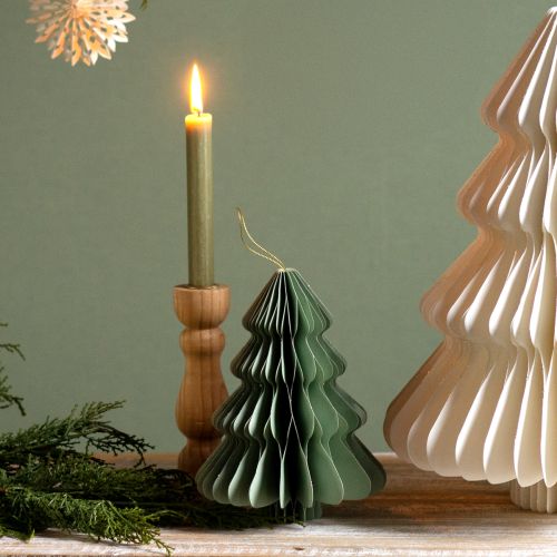 Product Paper Christmas Tree Mint Silver Glitter Decoration H20cm Set of 5