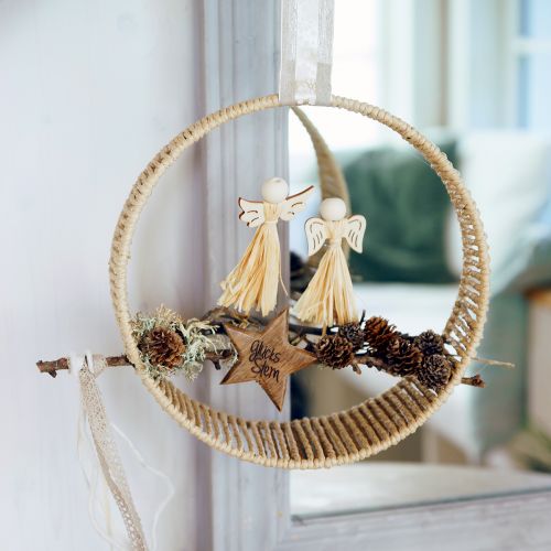 Decorative jute hanging rings Ø 29cm – Natural design for creative wall design 2pcs