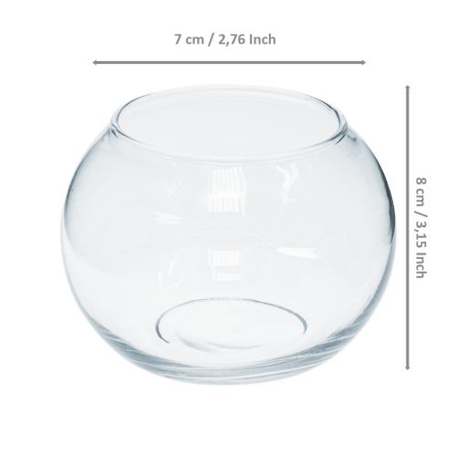 Product Ball Vase Glass Mini Vase Round Glass Deco H8cm Ø7cm