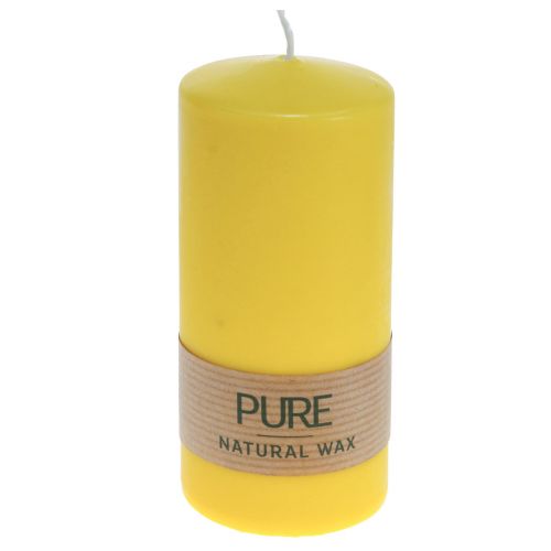 Product Pillar Candle Yellow Lemon Wenzel Candles PURE Candles 130×60mm