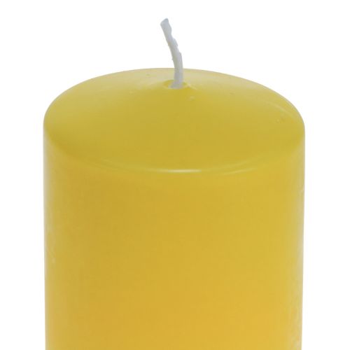 Floristik24 Pillar Candle Yellow Lemon Wenzel Candles PURE Candles 130×60mm