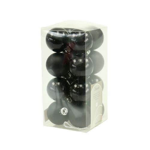 Floristik24 Christmas ball plastic Ø4cm black 16 pcs