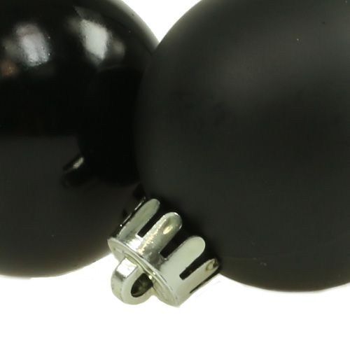 Floristik24 Christmas ball plastic Ø4cm black 16 pcs
