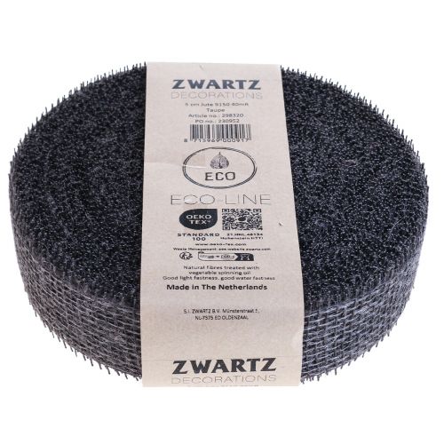 Product Jute ribbon net ribbon deco ribbon jute brown taupe 5cm 40m