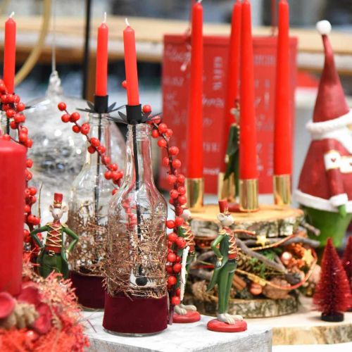 Floristik24 Candlestick for Bottle Black Glass, Metal Ø6.5cm H25.5cm