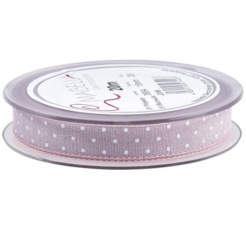 Product Gift ribbon pink decorative ribbon with dots 15mm 20m