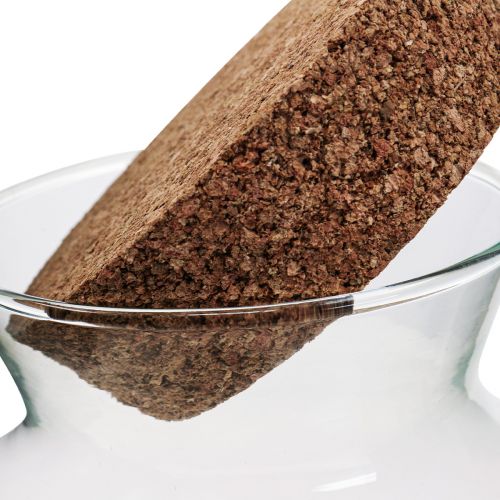 Floristik24 Decorative glass with cork Decorative vase with lid H25cm Ø24cm