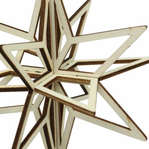 Floristik24 3D star wood to hang 13.5cm 6pcs