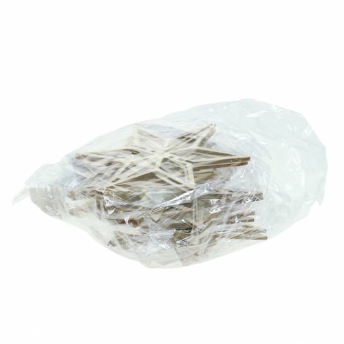 Floristik24 3D star wood to hang 13.5cm 6pcs