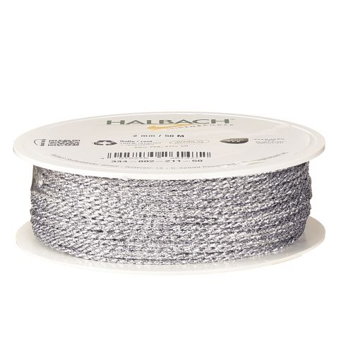 Floristik24 Silver cord 2mm 50m