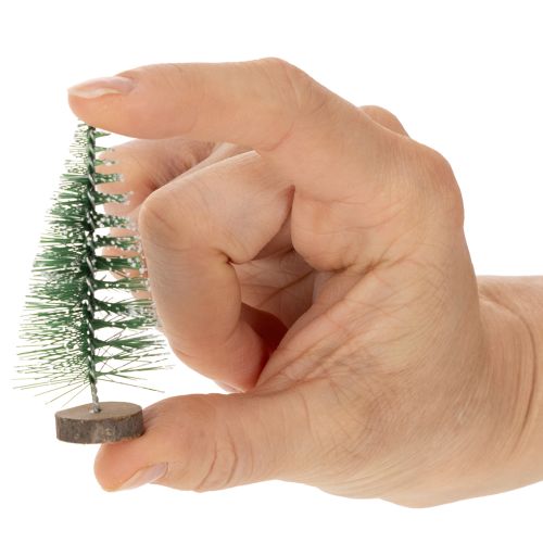 Artificial mini Christmas trees as table decorations for Christmas, snow-covered, 6cm, 12 pieces | Floristik24.ie
