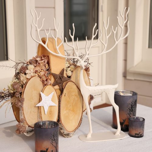 Floristik24 Large reindeer decoration metal Christmas decoration white H58cm