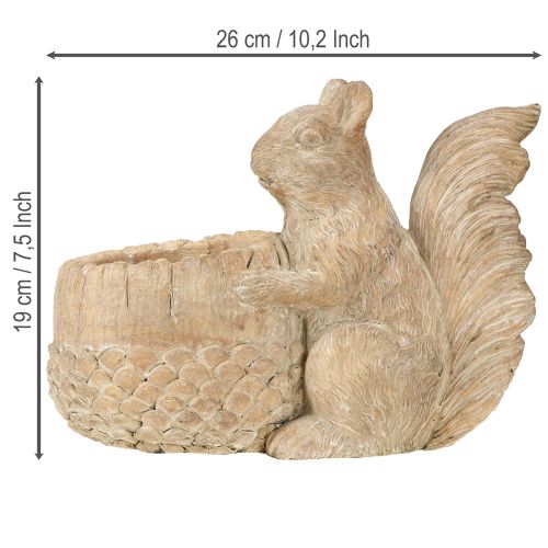 Product Planter with squirrel cast stone decoration 26×14×19cm