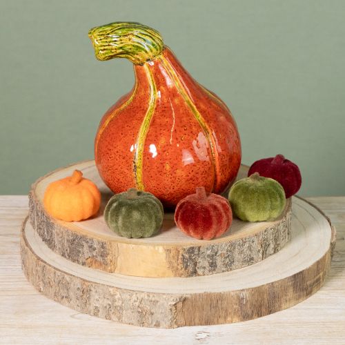 Product Mini pumpkin decoration flocked scatter decoration 6 colors Ø4cm 24 pcs