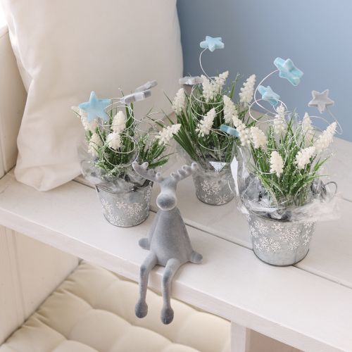 Floristik24 Elk Decorative Edge Sitter H31cm Grey 3 pcs