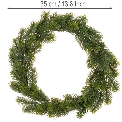 Artificial fir green wreath for door decoration, 35cm | Floristik24.ie