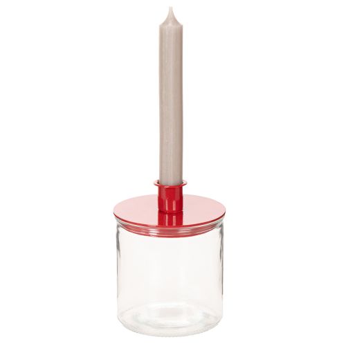 Compact red metal candle holders for 10cm taper candles, 2 pieces | Floristik24.ie