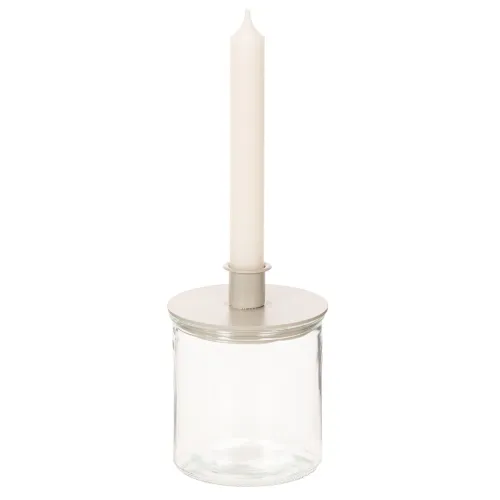 Glass tealight holder, round, clear glass, versatile, 12cm, 2 pieces | Floristik24.ie