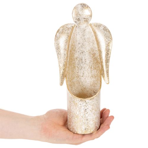 Candle holder angel figurine gold festive decoration 27cm | Floristik24.ie