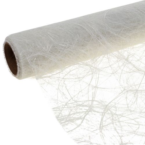 Deco fleece Sizoweb table runner white 30cm 5m
