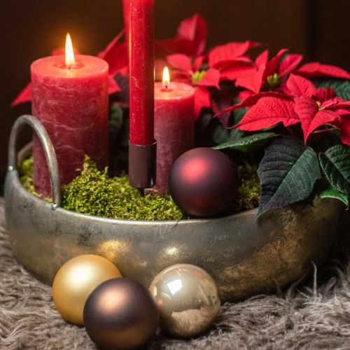 Product Candle holder for taper candles brown Ø2.3cm H14cm 4 pcs