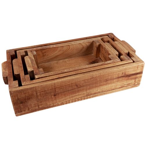Floristik24 Box for planting wooden planter 48.5/40.5/32.5cm set of 3