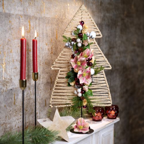 Floristik24 DIY Box Christmas Table Decoration Christmas Tree Raffia H60cm