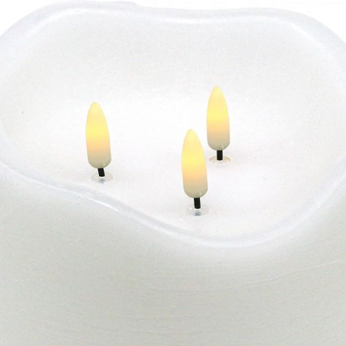 LED candle large wax white for battery timer Ø14.5cm H15cm