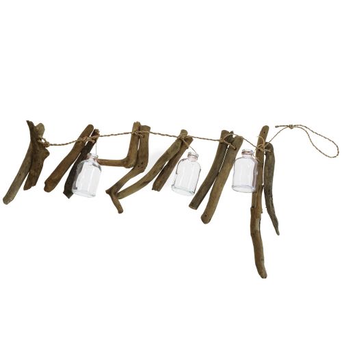 Product Driftwood garland maritime driftwood decoration with glass vases 70cm