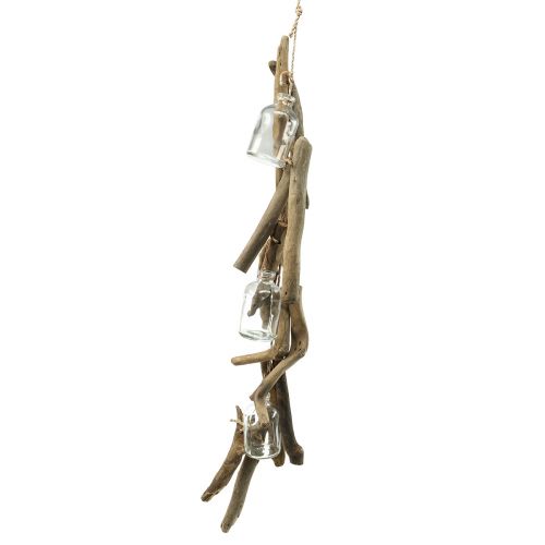 Product Driftwood garland maritime driftwood decoration with glass vases 70cm
