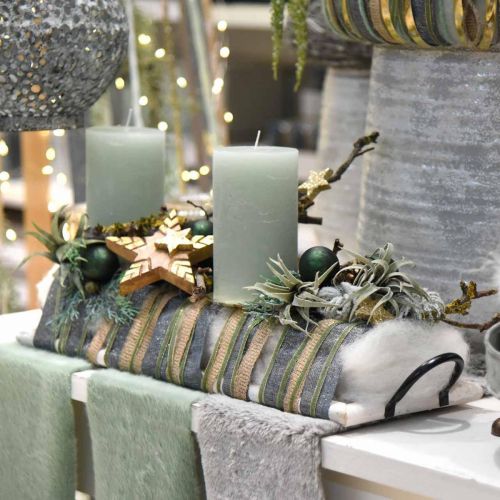 Floristik24 Tray for decorating, plant tray with handles, wooden candle tray white washed L50cm