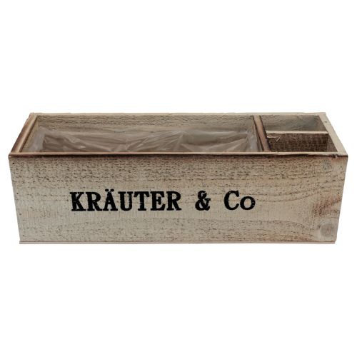 Floristik24 Herb box wooden herb box natural 39×13×12cm