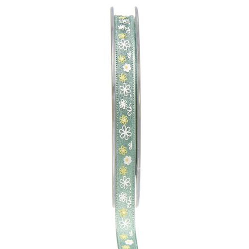 Floristik24 Gift ribbon flowers decorative ribbon green ribbon 10mm 15m