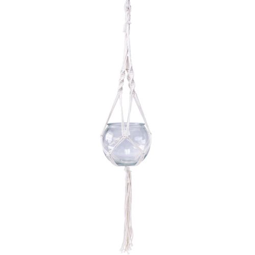 Macrame hanging basket glass decorative vase round Ø13.5cm