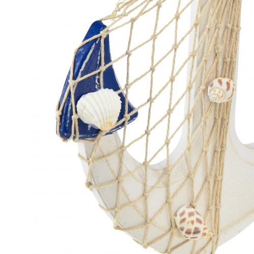 Floristik24 Anchor decoration wooden hanging white blue natural 32x2.5x22cm