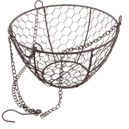 Floristik24 Wire basket for hanging hanging basket metal rust look Ø21cm