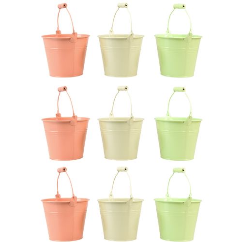 Product Bucket with Handle Planter Pastel Metal Ø10cm H8cm 10 pcs