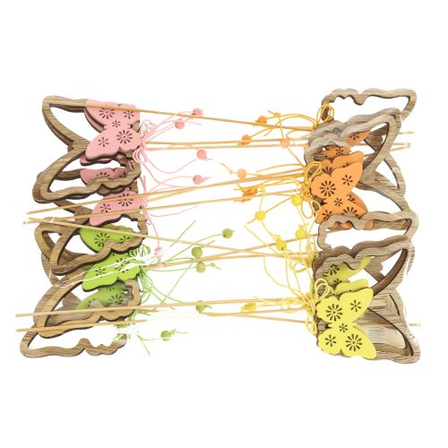 Floristik24 Flower Plug Butterfly Decorative Plug Wood 8.5x7cm 12 pcs