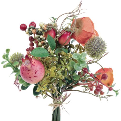 Floristik24 Artificial flower bouquet physalis globe thistle pomegranate decoration 21cm